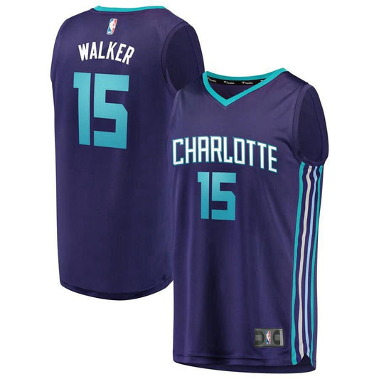 Charlotte Hornets Kemba Walker Fanatics Branded Replica Fast Break Player Statement Jersey Mens - Purple | Ireland I2735P4