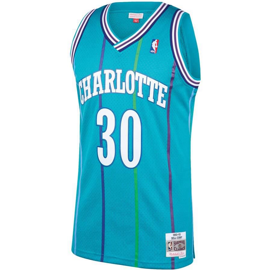 Charlotte Hornets Dell Curry Mitchell and Ness 1992-93 Hardwood Classics Swingman Player Jersey Mens - Blue | Ireland O4939T9